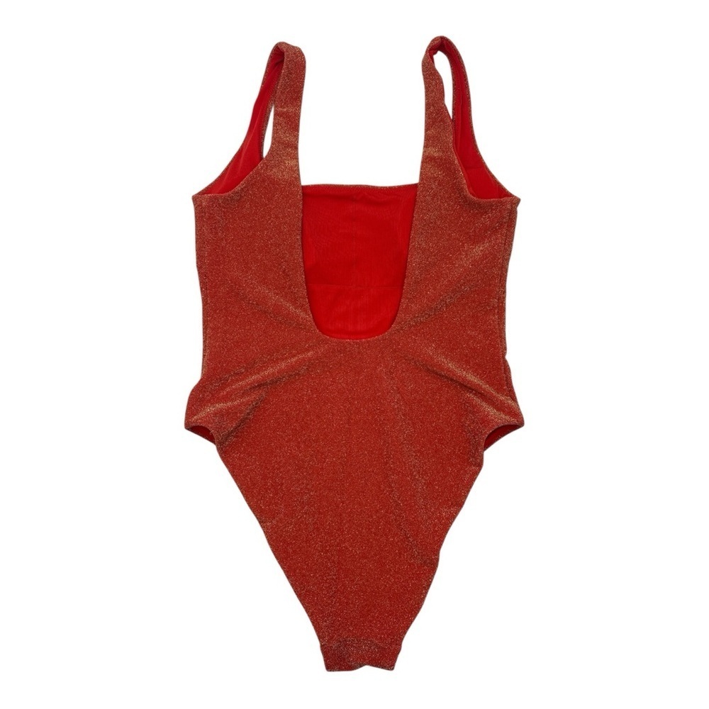 ❤️🔥”Showgirl” Era Orange/Red Sparkle One-Piece Swim/Bodysuit Size M Aerie❤️🔥 - Picture 10 of 14